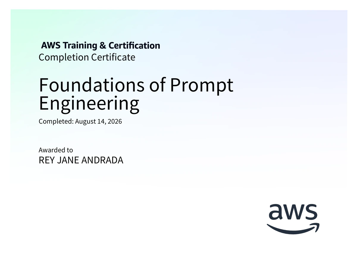 Foundations of Prompt Engineering certificate